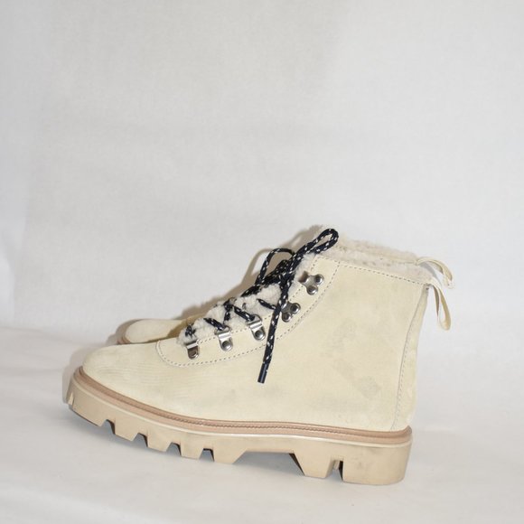 $650 RAG & BONE Natural Lace-up Shearling Ankle Boots COMBAT PLATFORM 39 (PA3) - Picture 5 of 10